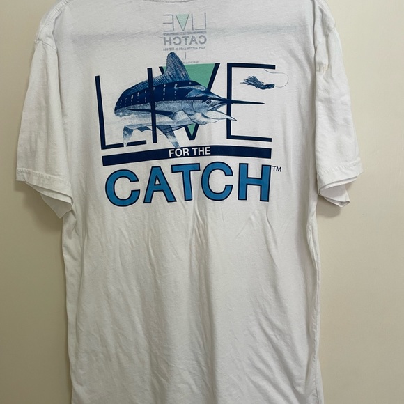 Live for the Catch 100% Cotton Made in the USA 🇺🇸 T-shirt Large - Picture 4 of 8